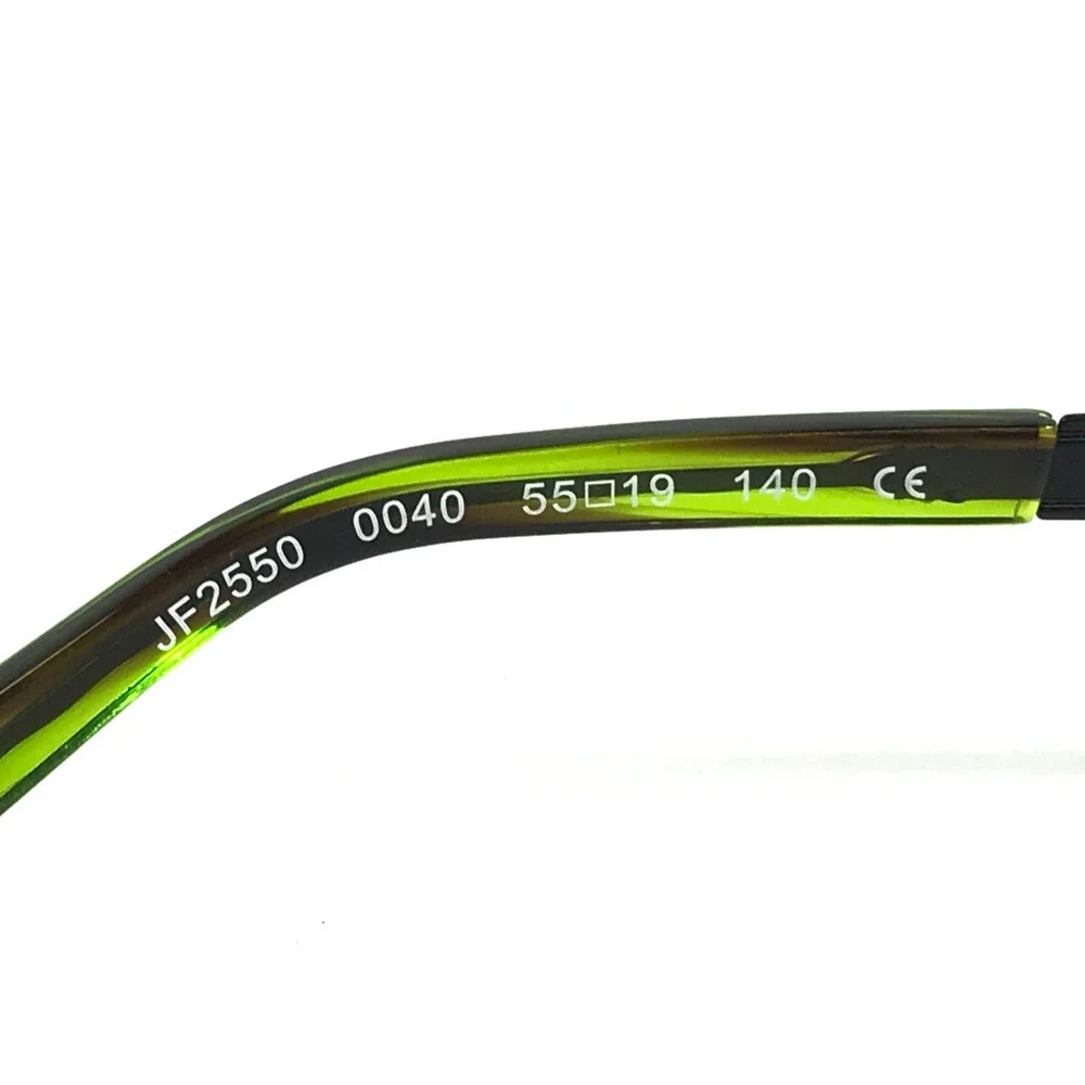 J.F. Rey Eyeglasses Frames JF2550 0040 Matte Black Green Horn Half Rim 55-19-140